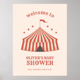 Vintager Carnival Big Top Baby Dusche Willkommen Poster