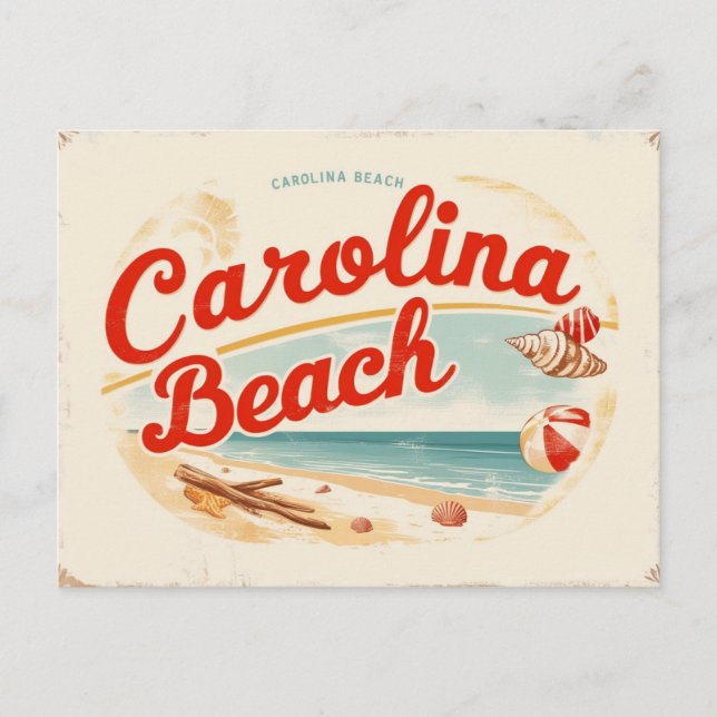 Vintager Carolina-Strand Postkarte (Vorderseite)