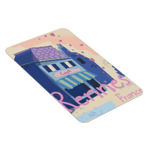 Vintager Cartoon Rennes France Magnet