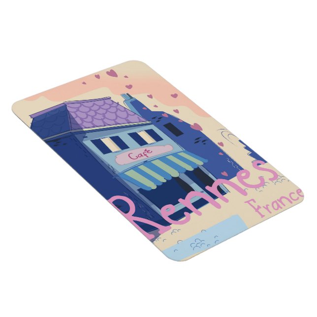 Vintager Cartoon Rennes France Magnet (Rechte Seite)