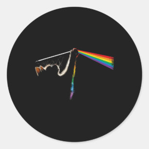 Vintager Cat Lover Vater Cat Mama Prism Regenbogen Runder Aufkleber
