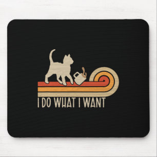Vintager Cat Spilling Coffee i Do, was ich Gewollt Mousepad
