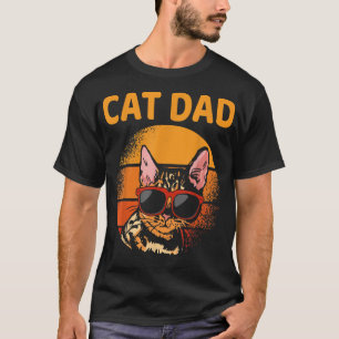 Vintager Cat Vater Retro Stil Vatertag Männer Kat T-Shirt