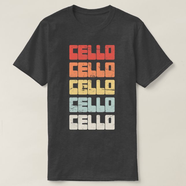 Vintager CELLO-Text T-Shirt (Design vorne)