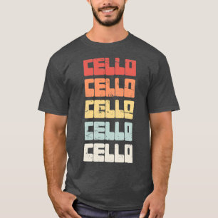 Vintager CELLO-Text T-Shirt