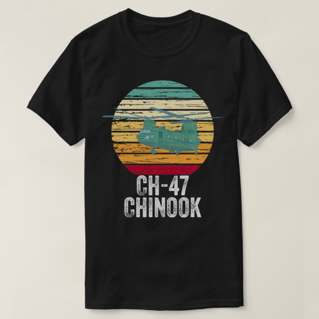 Vintager CH47 Chinook Militärhubschrauber T-Shirt (Design vorne)
