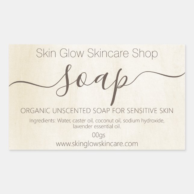 Vintager Chalk Paint Handmade Bio Soap Rechteckiger Aufkleber (Vorderseite)