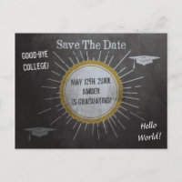 Vintager Chalkboard Star Burst Abschluss Gerettet