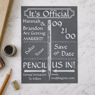 Vintager Chalkboard-Stil Save the Date / Einladen Ankündigungspostkarte