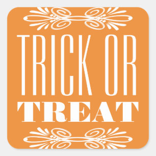 Vintager Chalkboard-Trick oder Treff Halloween-Pla Quadratischer Aufkleber