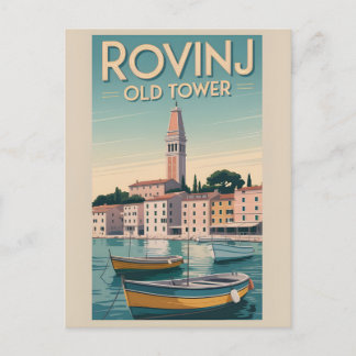 Vintager Charme: Altstadt von Rovinj Postkarte
