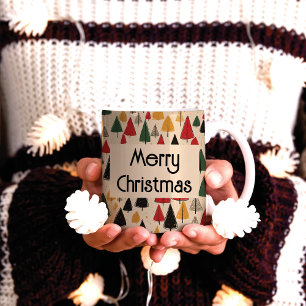 Vintager Charme: Weihnachtsbaummuster Kaffeetasse