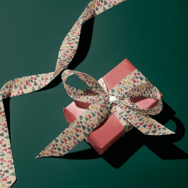 Vintager Charme: Weihnachtsbaummuster Satinband