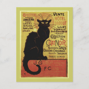 Vintager Chat Noir, Vente Hôtel Drouot Steinlen Postkarte