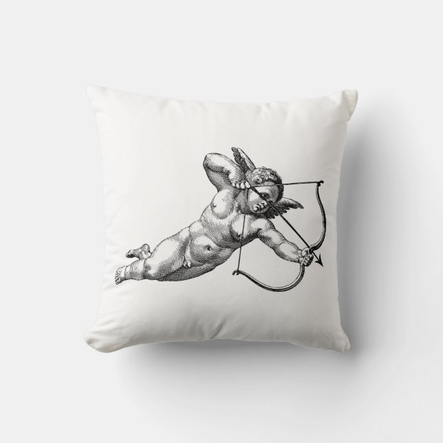 Vintager Cherub Cupid Liebe Kissen (Vorderseite)