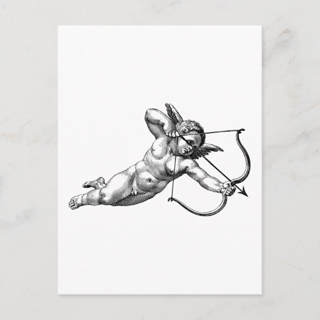 Vintager Cherub Cupid-Liebe Postkarte (Vorderseite)