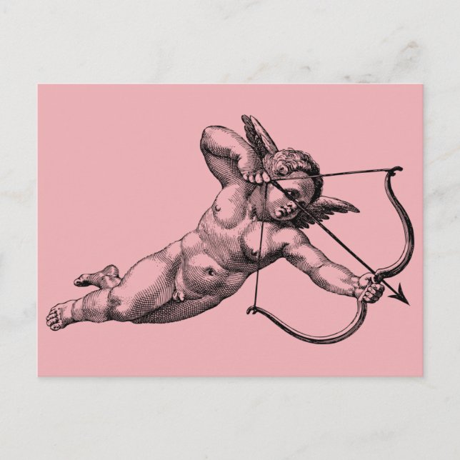 Vintager Cherub Cupid-Liebe Postkarte (Vorderseite)