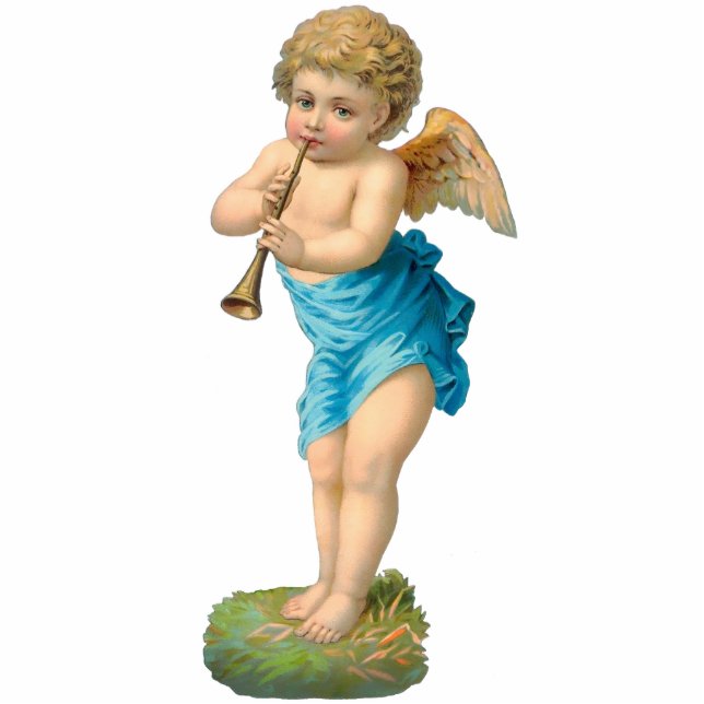 Vintager Cherub Fotopulptur Freistehende Fotoskulptur (Vorne)