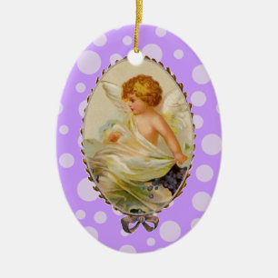 Vintager Cherub Keramikornament