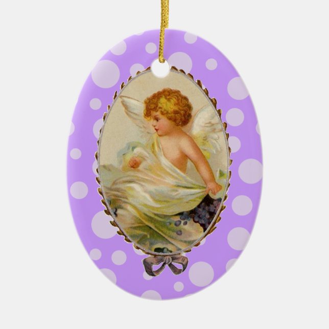 Vintager Cherub Keramikornament (Vorne)