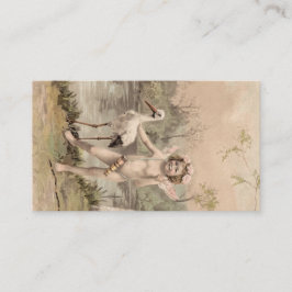 Vintager Cherub mit Storch am See Visitenkarte