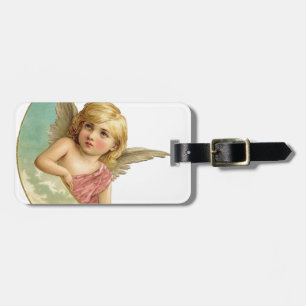 Vintager Cherub und Cresent Moon Gepäckanhänger
