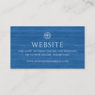 Vintager Chic-Blumenmarine-Blau-hölzerne Begleitkarte