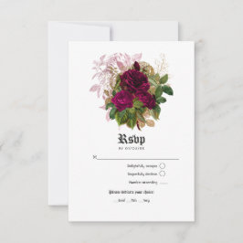 Vintager Chic Blush und Burgunder Hochzeit RSVP Karte