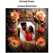 Vintager Chic Foto Rahmen mit Rose und Ornamenten