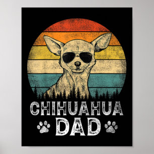 Vintager Chihuahua Vater Hund liebt Vater &#; s Da Poster