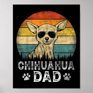 Vintager Chihuahua Vater Hund liebt Vater &#; s Da Poster