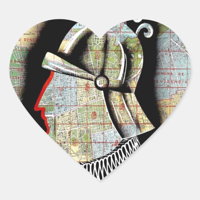 Vintager Chile Santiago Travel Herz-Aufkleber (Vorderseite)
