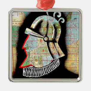 Vintager Chile Santiago Travel Ornament Aus Metall