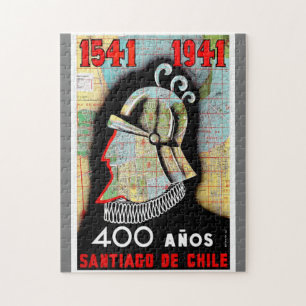 Vintager Chile Santiago Travel Puzzle