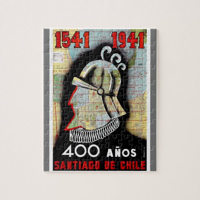 Vintager Chile Santiago Travel Puzzle (Vertikal)