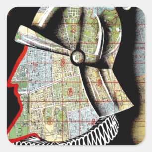 Vintager Chile Santiago Travel Quadratischer Aufkleber