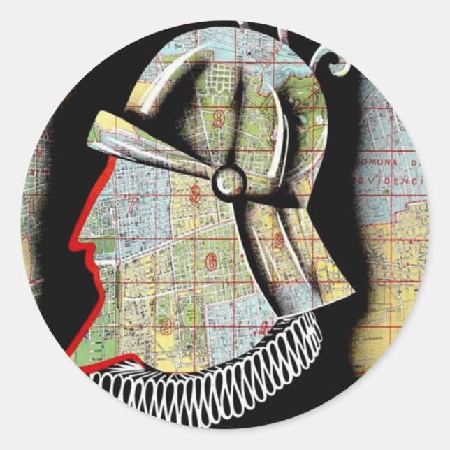 Vintager Chile Santiago Travel Runder Aufkleber (Vorderseite)