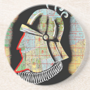 Vintager Chile Santiago Travel Sandstein Untersetzer