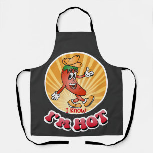 Vintager Chili Mascot Ich weiß, ich bin heiß Schürze