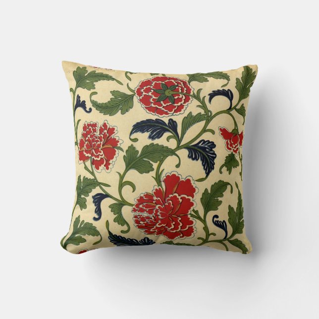 Vintager Chinesischer Blume - Kissen (Vorderseite)