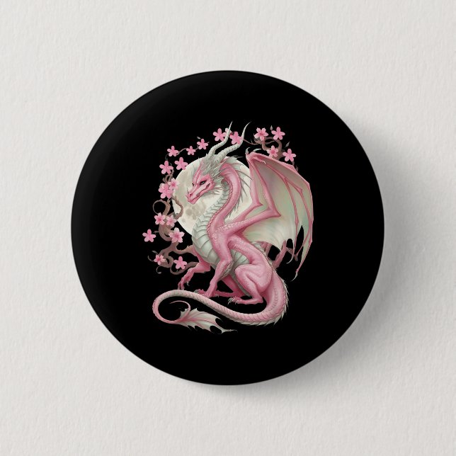 Vintager chinesischer Drache, asiatische Kunst Che Button (Vorderseite)