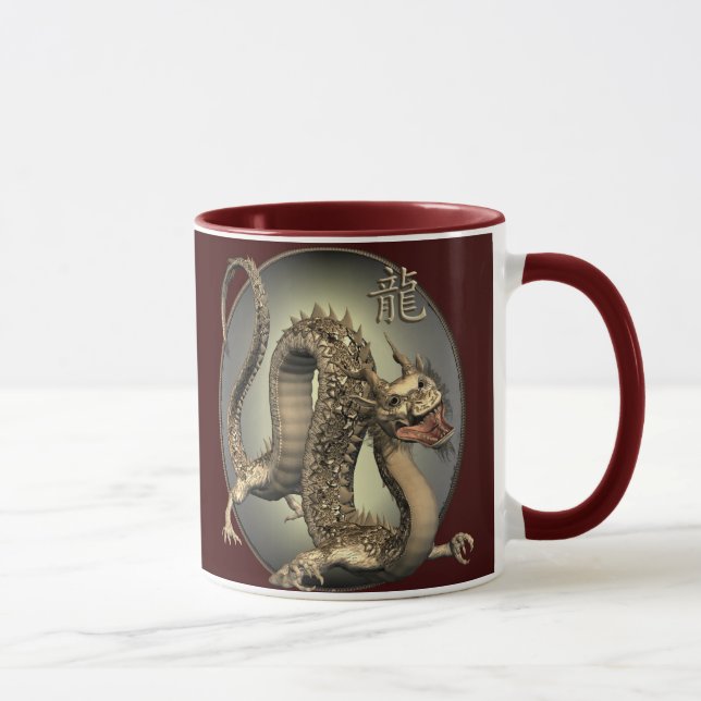Vintager chinesischer Drache Tasse (Rechts)