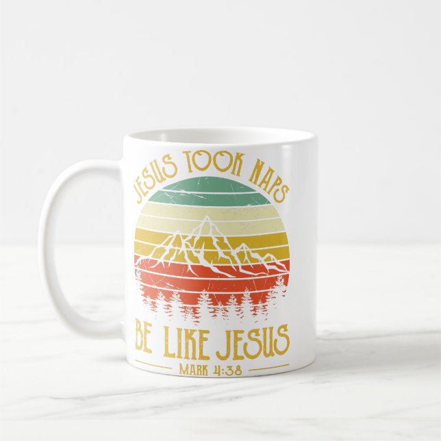 Vintager Christlicher Jesus nahm Nickerchen wie Je Kaffeetasse (Links)