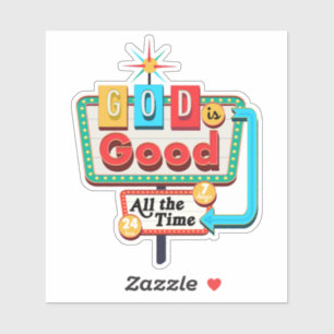 Vintager Christlicher Retro-Gott ist immer gut Aufkleber