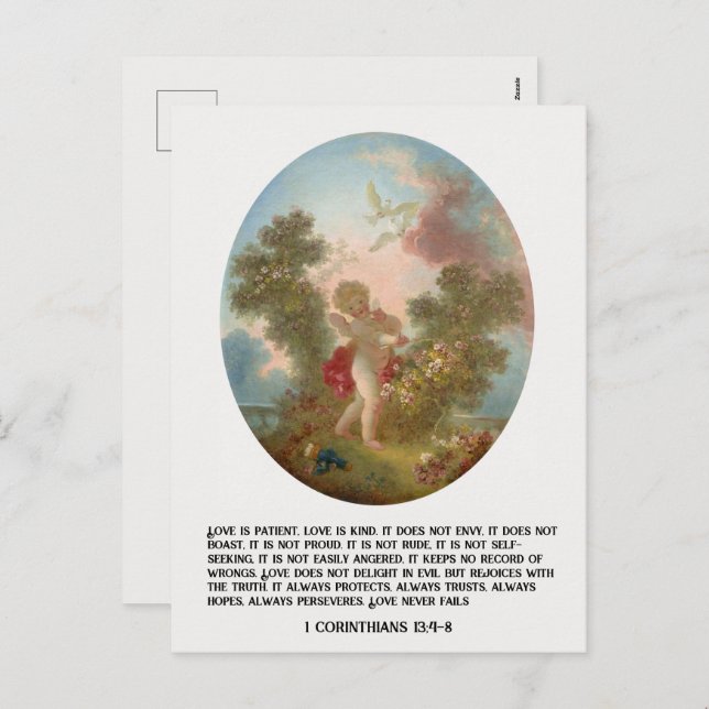 Vintager Christlicher Valentinstag Feiertagspostkarte (Vorne/Hinten)