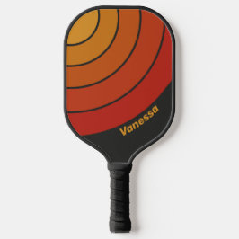 Vintager Circle Strip Mitternacht mit Name Pickleball Schläger
