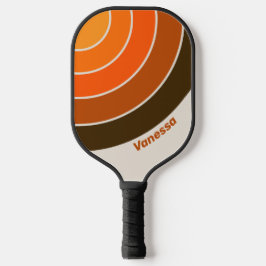 Vintager Circle Strip Mitternachtssonne mit Name Pickleball Schläger