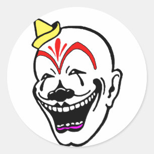 Vintager Circus Clown Runder Aufkleber