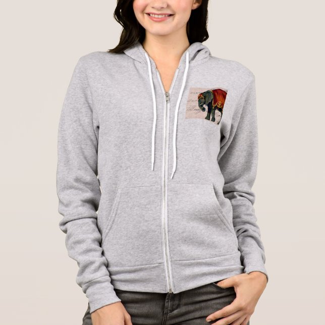 Vintager Circus Elephant Hoodie (Vorderseite)