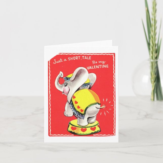 Vintager Circus Elephant Valentine Karte (Vorderseite)